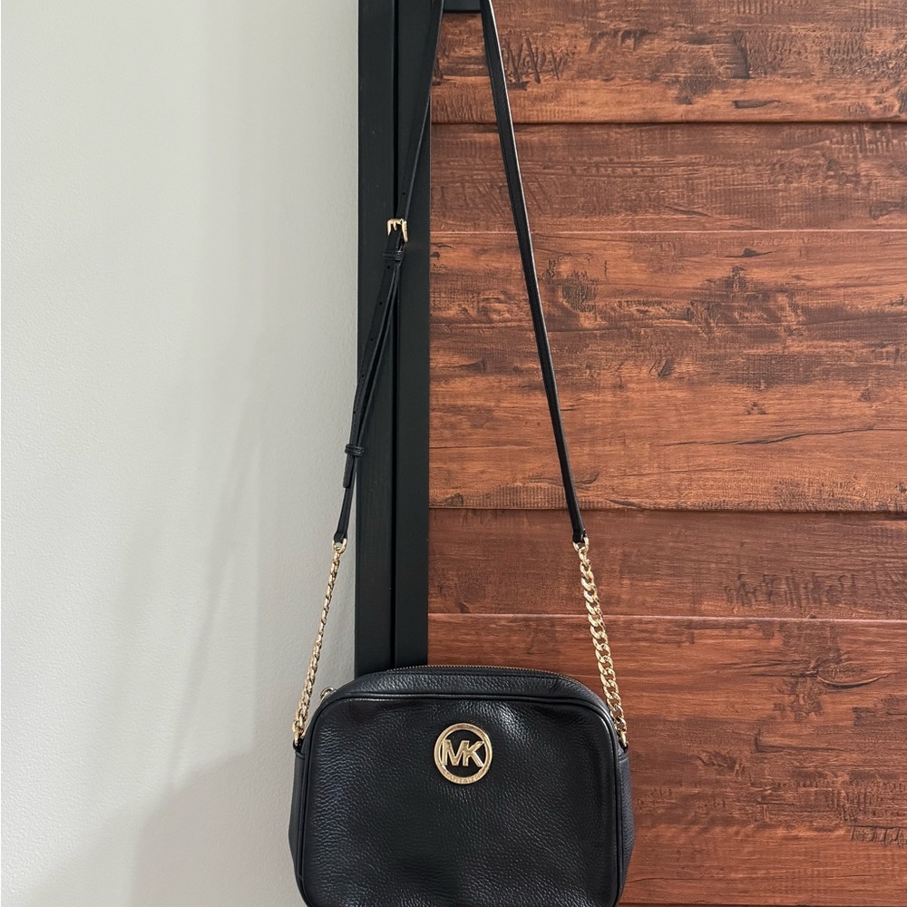 Michael Kors Black Crossbody Bag with Gold Chain